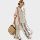 Анила - Елегантен комплект от две части с райета