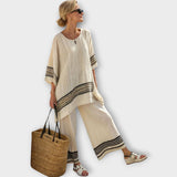 Анила - Елегантен комплект от две части с райета