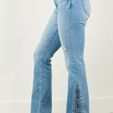 Лиана | Разкроени крака с цепки в синьо