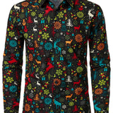 Мъжка Забавна Коледна Елха Снежинка С Дълъг Ръкав