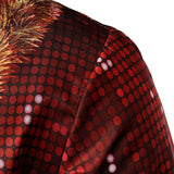 Мъжка коледна забавна риза с тема за празниците, с копчета и дълъг ръкав