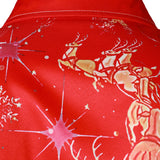 Мъжка коледно вдъхновена риза червено забавно облекло ваканция с копчета дълъг ръкав