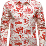 Мъжки коледен пуловер в бежово с забавен винтидж дизайн и дълги ръкави