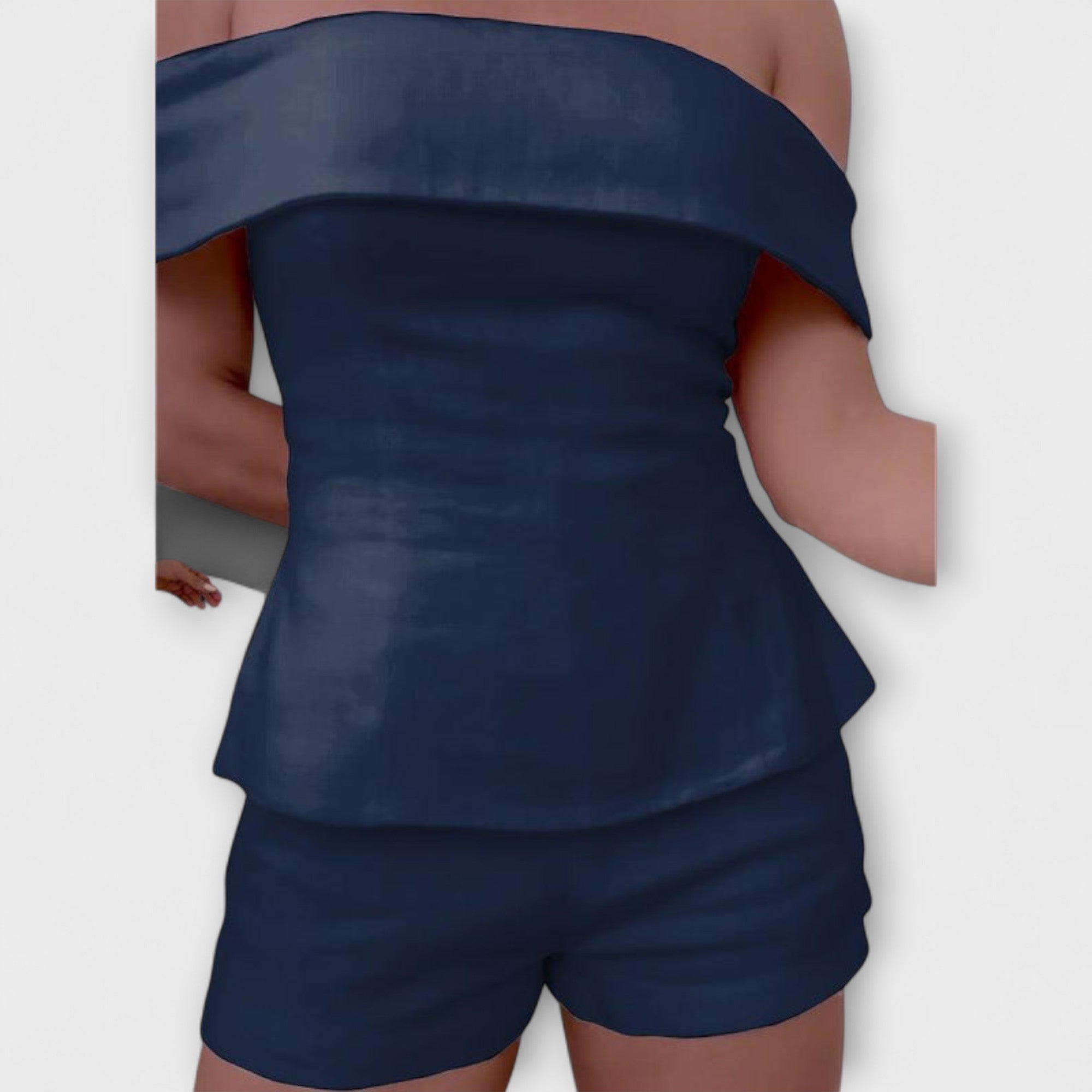 Оливия - Бял комплект от памук и лен