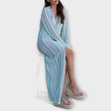 Елина – Макси рокля с V-образно деколте и празничен стил