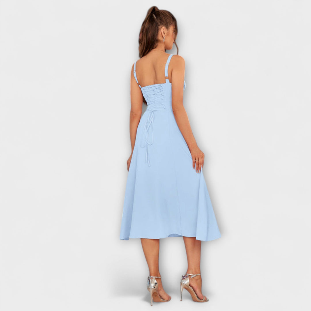 Hope - Ruffled Top Dress with Slit Detail