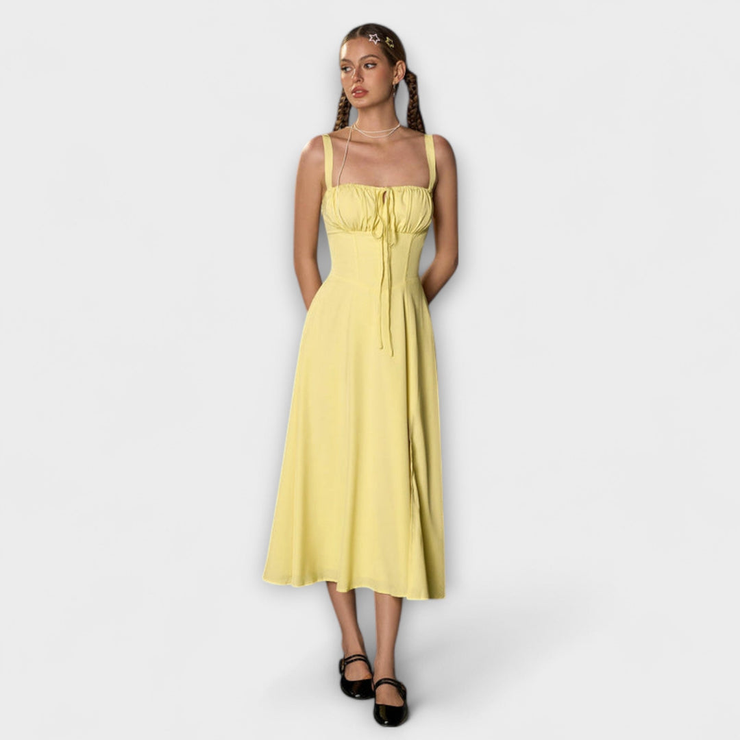 Hope - Ruffled Top Dress with Slit Detail