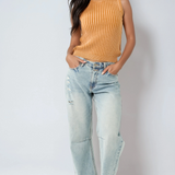 Лиора | Светъл деним с широки крачоли