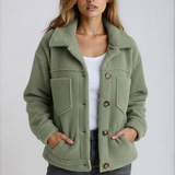 Теди яке | Меко яке с копчета и джобове