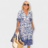 Кейтлин - Елегантна цветна рокля с ефирен дизайн