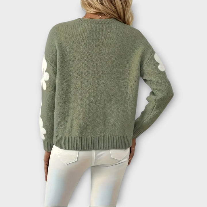 Aurora - Soft Knit Jumper with Floral Design