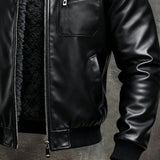 ЛЮБОМИР | ТОПЛА ЧЕРНА КОЖЕНА ЯКЕ С ШЕРПА