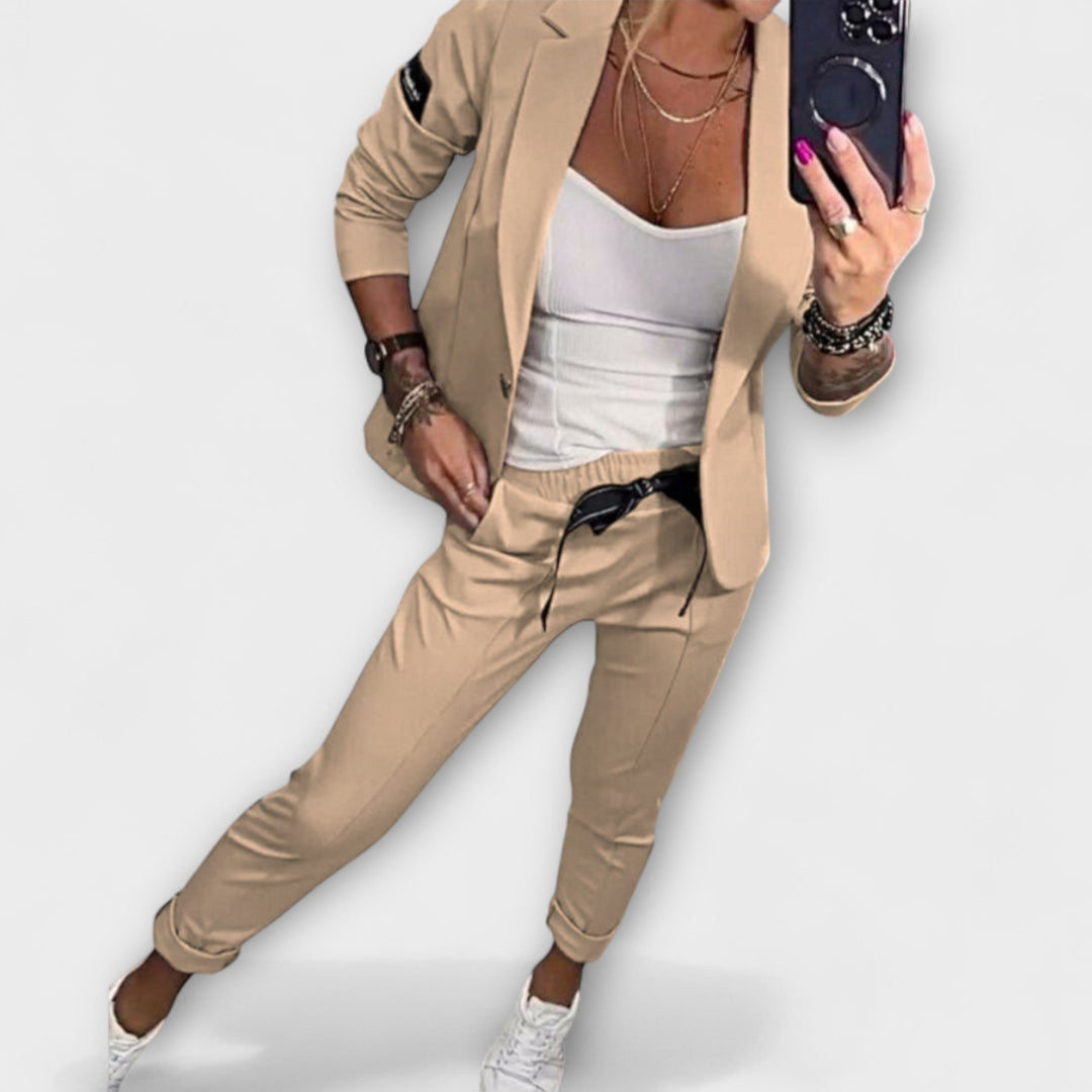Malou - Coordinated Set of Top, Jacket and Trousers