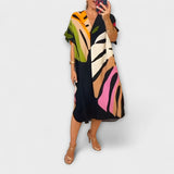 Аврора - Casual рокля с цветен принт на листа