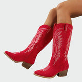 Fashionable Embroidered Western Boots
