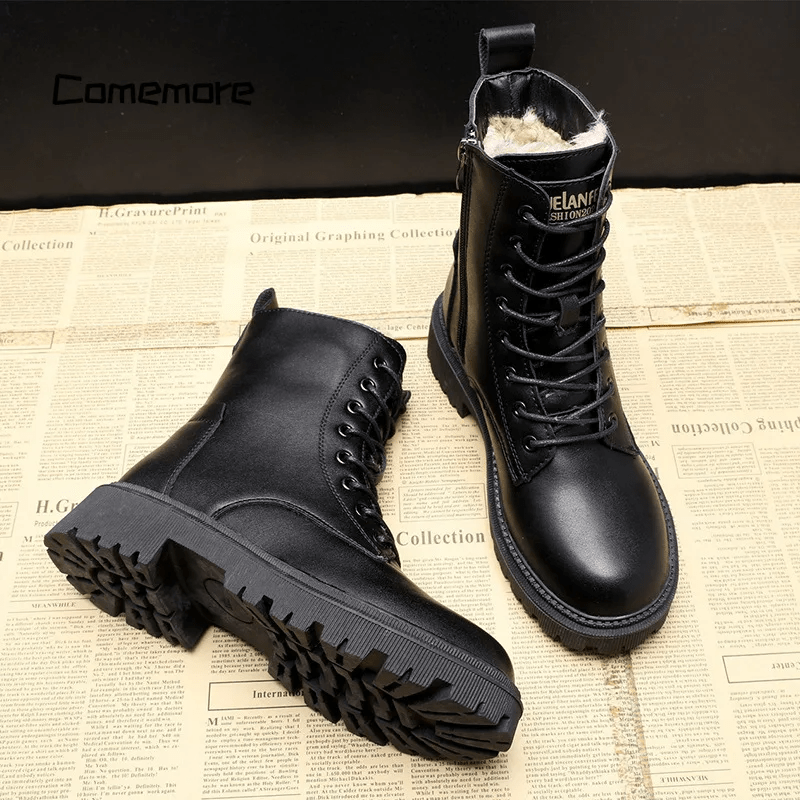 ANDREA™ | Elegant Winter Boots in Black Leather
