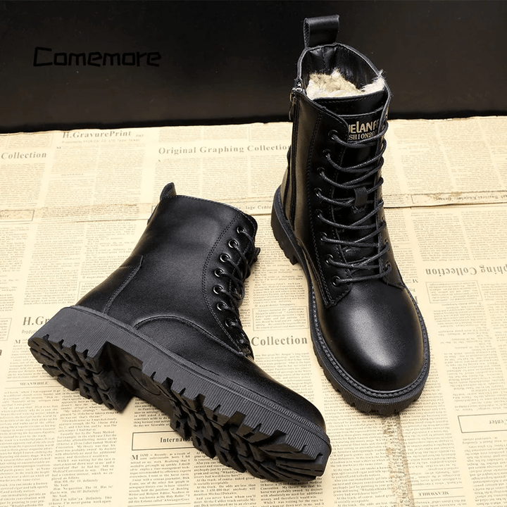 ANDREA™ | Elegant Winter Boots in Black Leather