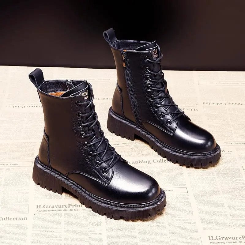 ANDREA™ | Elegant Winter Boots in Black Leather