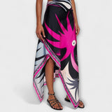 Евърли - Комплект от топ с халтер и асиметрична миди пола