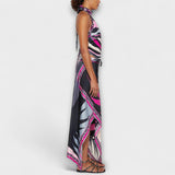 Евърли - Комплект от топ с халтер и асиметрична миди пола