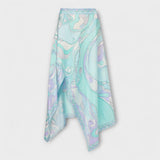 Евърли - Комплект от топ с халтер и асиметрична миди пола