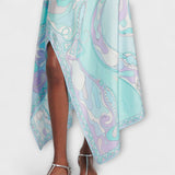 Евърли - Комплект от топ с халтер и асиметрична миди пола