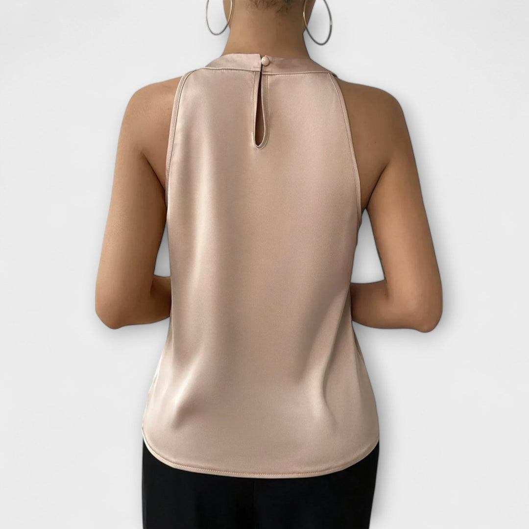 Skye - Stylish Satin Blouse with Off-Shoulder Design