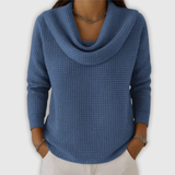 Шарлот™ – Топъл пуловер с елегантно водопадно деколте