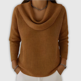 Шарлот™ – Топъл пуловер с елегантно водопадно деколте