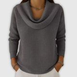Шарлот™ – Топъл пуловер с елегантно водопадно деколте