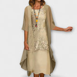 Аврора - Елегантна Двучастна Шифонова Рокля