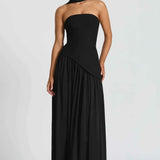 Малия | Дълга сватбена рокля с разрез и драпировка