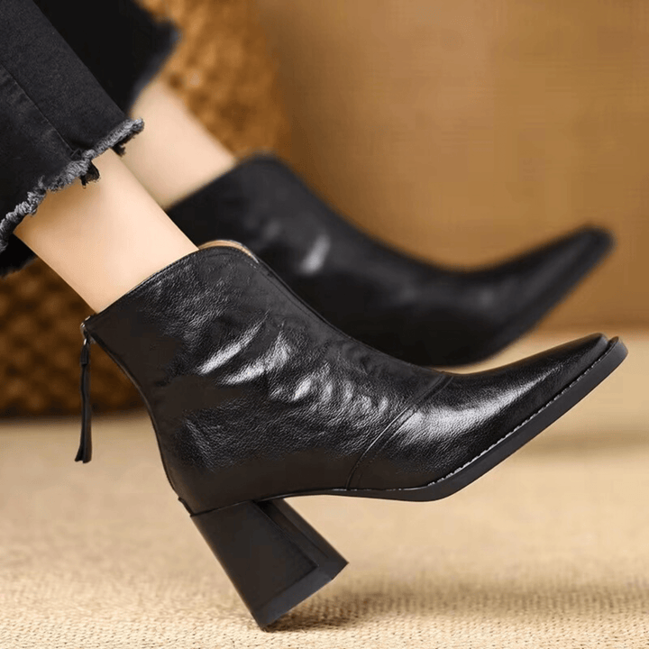 Claudia | Luxurious Ankle Boots with Mid-Height Heel