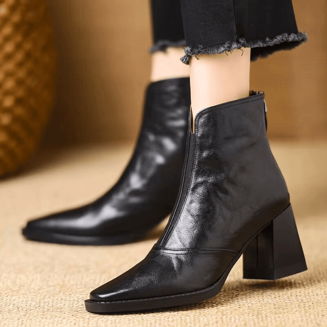 Claudia | Luxurious Ankle Boots with Mid-Height Heel