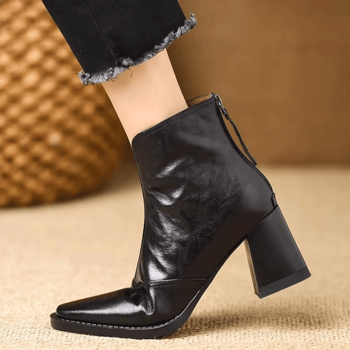 Claudia | Luxurious Ankle Boots with Mid-Height Heel