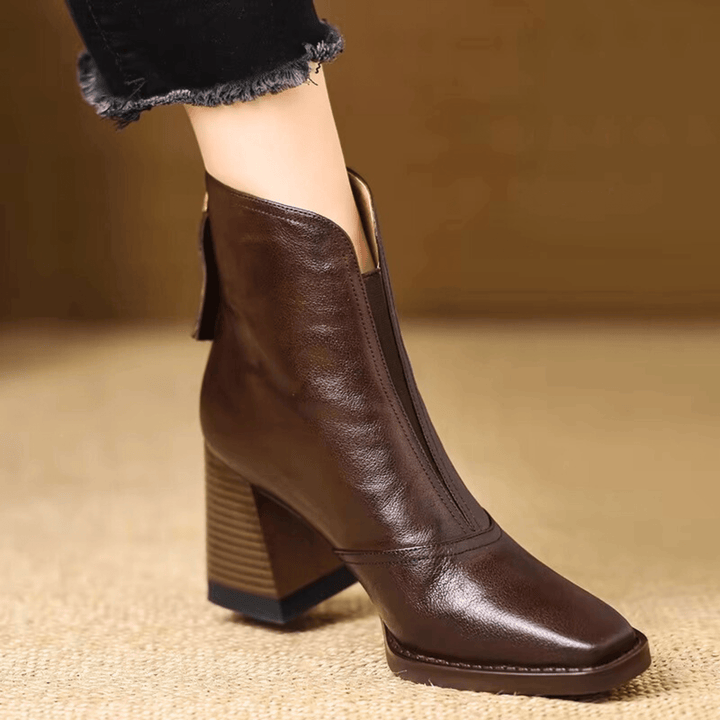Claudia | Luxurious Ankle Boots with Mid-Height Heel