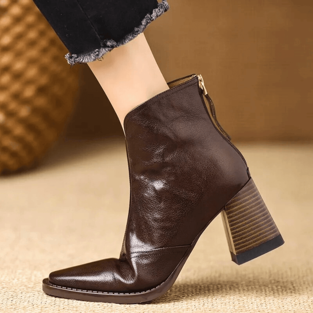 Claudia | Luxurious Ankle Boots with Mid-Height Heel